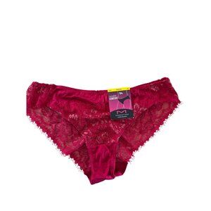 Maidenform Panty Womens Medium 6 Red Lace Tanga 40159 Cheeky